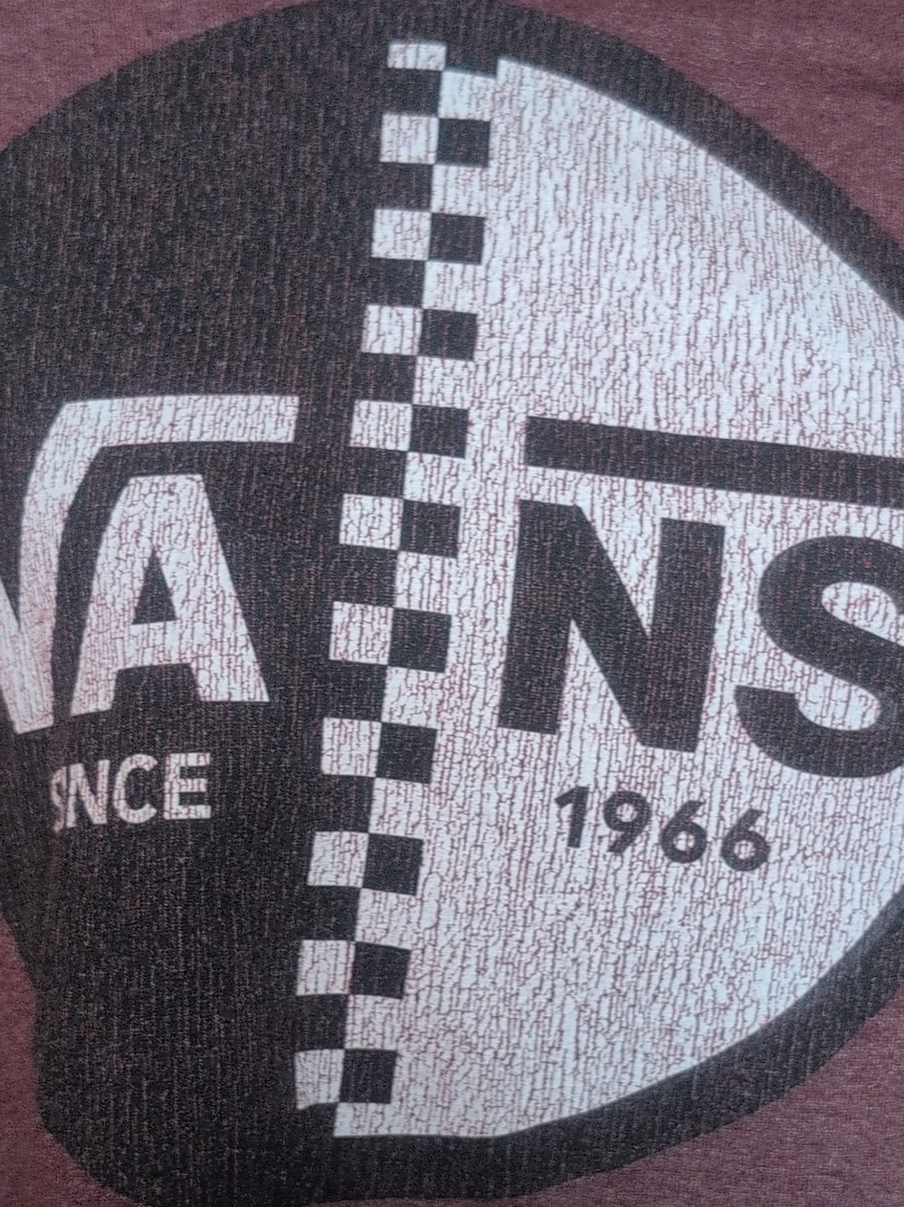 Vans Heather Burgundy Logo Short Sleeve T-Shirt - Picture 2 of 6